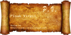 Pisak Virgil névjegykártya